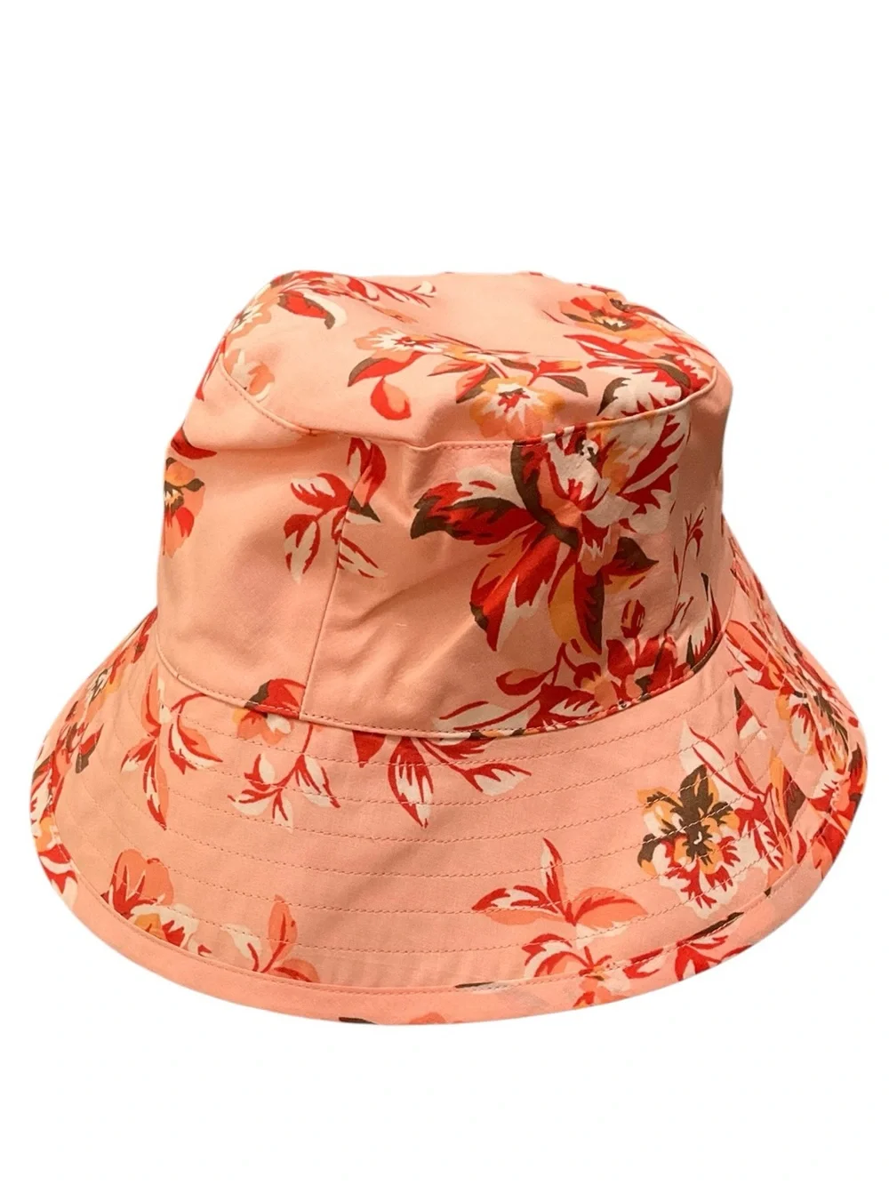 Janie and Jack Peach and Red Floral Bucket Hat Size 4-5years NWT